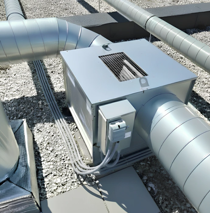 installation réseau VMC toiture immeuble collectif